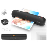 Desktop Laminator Machine Set A4 Size Hot and Cold Lamination 2 Roller System 9 inches Max Width w/ Paper Cutter Trimmer Rounder