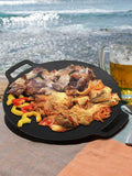 Iron Wok Frying Open Flame Induction Cooking Round Grill Baking Tray BBQ Grill Heat Resistant Grilling Cookers For Camping