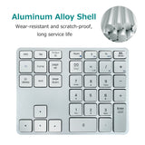 2.4G+BT5.0 Dual-mode Numeric Keyboard 35 Keys Financial Accounting Keyboard Aluminum Alloy Shell Built-in 300mAh Battery