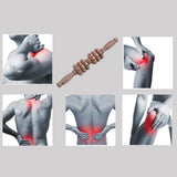 Durable Gear Acupressure Massager Wooden Handle Back Roller Manual Body Muscle Stick Massager for Home Salon