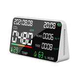 Air Quality Monitor LED Digital 5 in 1 Formaldehyde HCHO TVOC Temperature Humidity Tester Indoor Rechargeable CO2 Detector