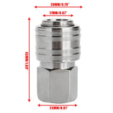German Nickel-plated Air Compressor Connector 10-piece Coupling 4-tooth 1/4 European Quick Pneumatic Connector