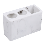 3 Compartments Bathroom Toothbrush Stand Resin Marbled Grain Toothpaste Holder