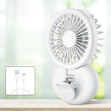Necklace Fan Mini Bladeless Handheld Fan Portable USB Rechargeable Personal Neck Fan Mobile Phone Lens Selfie Lamp Clip Fan
