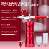 Cordless 0.3mm Mini Airbrush Nano Fog Spray USB Portable Red Black For Face Art Paint Hyperbaric Oxygen Injection SPA Household