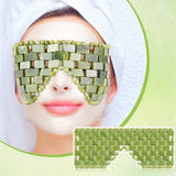 VIP LINK Jade Eye Mask Stone Eye Mask Hot &amp; Cold Using Jade Mask Green Jade Facial Eyes Sleeping Mask Relief Eye Cover Massager