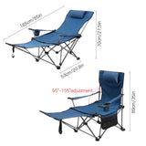 Fishing Chair Camp Chair Folding Beach Picnics Camping Chair Portable Adjustable Reclining Bed Nap Chair with Removable Footrest