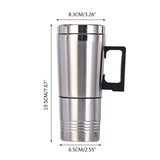 Portable Car Heater Travel Mug 12 / 24V Stainless Steel Electric Kettle Thermo Water Cup Home Outing Supplies Drinkware