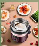 220V Home Electric Rice Cooker 2L Non-stick Mini Household Food Cooking Pot Multi Cooker With Steamer
