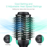 Professional One Step Below Hair Dryer Brush 2 In 1 Straightener and Curler Hot Air Curling Iron Rotating Comb Hot Air