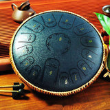 steel Tongue Drum 15 Note 14 Inches Tank Drum, Percussion Handpan Drum for Yoga Meditation Entertainment Musical Education Black