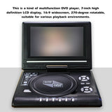 7.8inch 16:9 Widescreen DVD Player 270° Rotatable LCD Screen Home Car TV DVD Player Portable VCD MP3 Viewer with Game Function