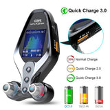 2021  FM Modulator Transmitter Bluetooth 5.0 FM Radio QC3.0 USB Car Charger Handsfree Car Kit Wireless Aux Audio FM Transmiter