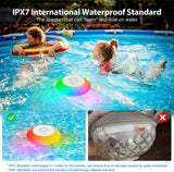 3 In 1 LED Colorful Pool Lights Portable Waterproof Music Bluetooth Speakers Floating HD Stereo Sound Wireless Hot Tub Pool Lamp