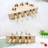For Cat Indoor Solid Wooden Cat Hunt Catch Mouse Toys Interactive Seat Scratch