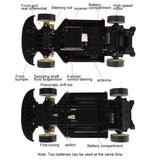 Remote control car 1:10 70Km/H 2.4G RC Car 4WD Double Battery High Power LED Headlight Racing Truck Drift Racing Car