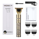 T9 USB Rechargeable Hair Clipper Electric Hair Trimmer Cordless Shaver Beard Razor 0mm Men Barber Hair Cutting Machine for men