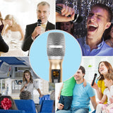 2Pcs Wireless Microphone 25 Channels Microphone Golden Metal Handheld Microphones With Mini Receiver Dropshipping New