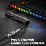 Custom Coiled USB C Cable for Gaming Keyboard Mechanical Keyboard Coiled Cable Computer Aviation Connector Mechanical Keyboard