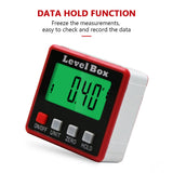 Digital Protractor Inclinometer 360° Level Angle Gauge Angle Finder Level Box with Magnet Rotatable Backlit Display Data Hold