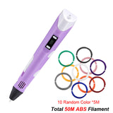 3D Printing Pen Digital Display Intelligent 3D Pen High Temperature 3D Graffiti Painting Pens with USB Educational Toys Gift