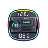 Car FM Transmitter Stereo Receiver MP3 Player Fast Charging Modulator Colorful Light Charger Bluetooth 5.0 Handsfree Car Kit