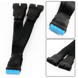 5PCS 19-Pin to USB 3.0 20-Pin 1 to 2 Mainboard Power Extension Cable Motherboard Cables