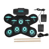 Portable Foldable Drum Pad Electronic Drum Set Powerful Bass Effect for Learning Drum