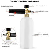 Snow Foam Lance Auto Pressure Washer Jet Quick Release Foam Sprayer with 1/4'' Inch Quick Connector &amp; 5 Washer Nozzle Tips