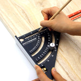 Foldable Multifunction Measuring Ruler Woodworking Positioning Tool Angle Adjusting Extendable Utility Tool