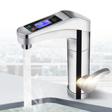ABS + Metel Electric Heating Tap Kitchen Bathroom Fast Instant Hot Water Heater Faucet up 45 Degree Sliver Basin/ Bath Taps