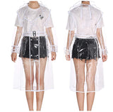YUDING Waterproof Transparent Plastic Clear Long Ladies Raincoats Women Men Fashion Rain Coat Jackets Hooded with Belt