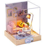 CUTEBEE DIY Doll House Wooden Doll Houses Miniature Dollhouse Furniture Kit with LED Toys for Children Christmas Gift
