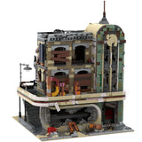 MOC City Architecture Restaurant Building Block Assembly Model Abandoned House Creativity Block Street Children Toys Gifts