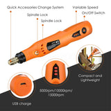 34pcs Wireless Tool Woodworking Ergonomic Mini Adjustable Speed Jade Engraving Pen Kit Electric Polisher Hand Drill Grinder