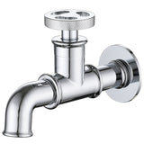 G1/2 Black/Chrome Wall Mounted Bathroom Balcony Outdoor Garden Faucet Single Cool Solid Brass Washer Faucet