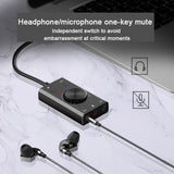 External USB Sound Card Stereo, Microphone Speaker Earphone Audio Jack Volume Adjustment Driver-Free Audio Converter