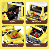 1546PCS MOC Tourist Picnic Car Creator Trailer Tractor Diy Building Block Set Transport Children's Educational Bricks Toys Gifts