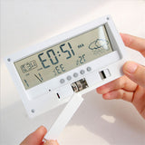 LCD Clock Temperature and Humidity Meter Electronic Alarm Clock Weather Station Display Children Students Mini Alarm