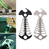 5Pcs Tent Stakes Awning Rope Tightener Fishbone Spring Deck Anchor Pegs for Hiking Outdoor