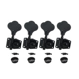 Tooyful Guitar Accessory 4Pcs Right Handed Machine Head Tuners Tuning Pegs Club Button Black Set Christmas Gift for Bass Guitar