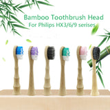 Electric Toothbrush Replace Bamboo Brush Head For Philips HX3/6/9 Series HX6100/HX9332 Biodegradable Charcoal Soft Bristled