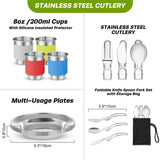 Outdoor Camping Pot Set 4-5 People Teapot Set Pot Set Portable Picnic Cooker Kettle Set Camping Cookware Kit
