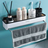 Bathroom Accessories Racks Wall-Mounted Free-Perforation Toilet Shower Room Towel Rack Kitchen Vanity Multi-Function Storage