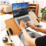 Adjustable Wooden Bedside Table Laptop Folding Table Aluminum Vertical Computer Desk Ergonomic Lap Table Room Desk Furniture