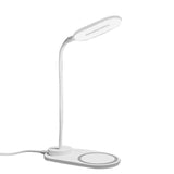 Quick Wireless Charging LED Table Desk Lamp Portable Eye Protect 360 Degree Flexible Press Control Night Light - White