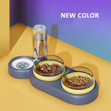 Automatic Cat Bowl Water Dispenser Water Storage Pet Dog Cat Food Double Bowl Food Container with Waterer Pet Waterer Feeder