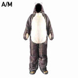 Full Body Wearable Sleeping Bag Bear-shaped Brown Sleeping Travel Equipment Pouch Outdoor Portable Hiking Camping For Famil W6B5