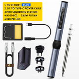 FNIRSI HS-01 Smart Electric Soldering Iron PD Adjustable Constant Temperature Fast Heat Portable Soldering Iron Station Kit 65W