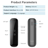 Portable Language Interpreter Translator Device Smart Voice Translator Use Alone WiFi Support 72 Languages Intelligence